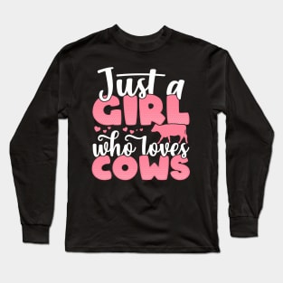 Just a Girl who Loves Cows Funny Cow Farmer Gift product Long Sleeve T-Shirt